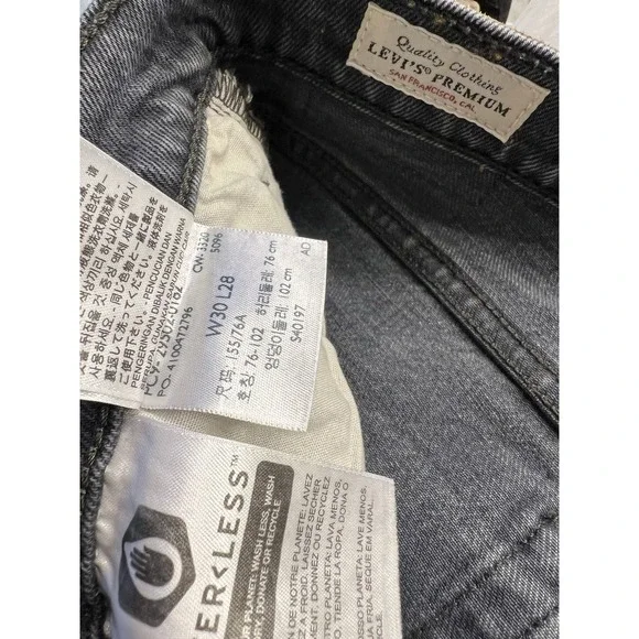 Levi's 501 Black Distressed Button Fly High rise Jeans Womens Size W30 L28 - Picture 4 of 7